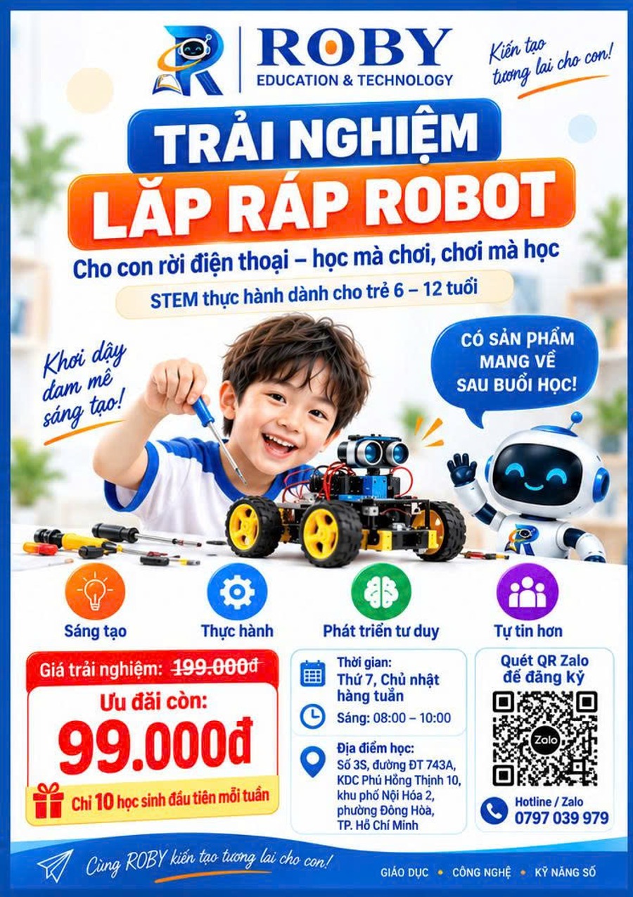 Poster trải nghiệm lắp ráp robot